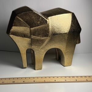 Gold geometric abstract Elephant Sculpture